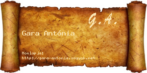 Gara Antónia névjegykártya